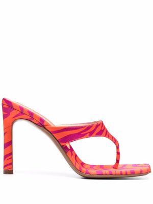 THE SADDLER zebra-print thong sandals - Orange