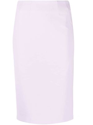 Elisabetta Franchi logo-zipper high-waisted pencil skirt - Purple