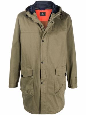 PS Paul Smith single-breasted hooded coat - Neutrals
