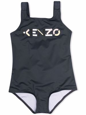 Kenzo Kids logo-print swimsuit - Grey