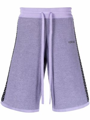 Versace La Greca knitted shorts - Purple