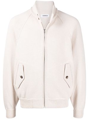 Coohem zip-up knitted cardigan - White