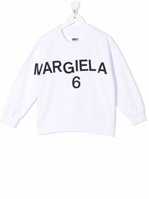 MM6 Maison Margiela Kids logo print sweatshirt - White