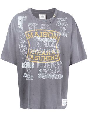Maison Mihara Yasuhiro logo-print short-sleeved T-shirt - Grey