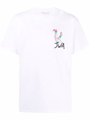 JW Anderson embroidered-logo cotton T-shirt - White