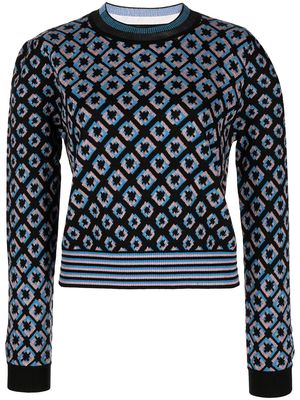 DVF Diane von Furstenberg Iggy Geo-Chain knitted sweater - Black