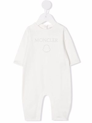 Moncler Enfant embroidered-logo romper - White