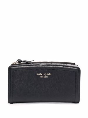 Kate Spade logo-lettering leather wallet - Black