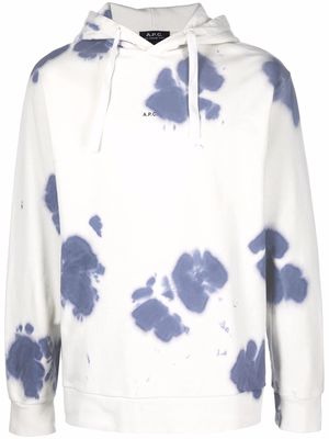 A.P.C. tie-dye print cotton hoodie - White
