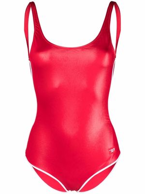 Diesel logo fitted swimsuit - Red