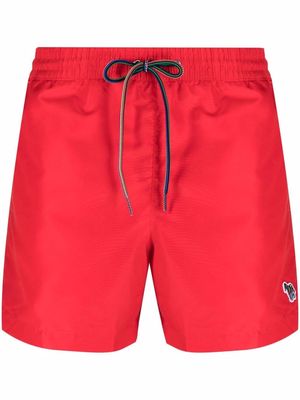 PAUL SMITH logo-patch swim shorts - Red