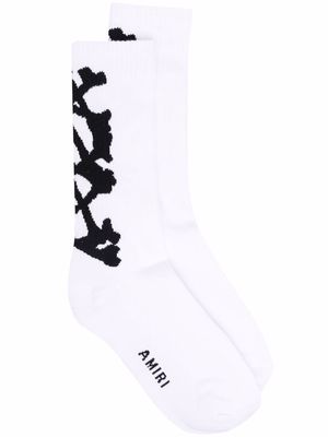 AMIRI print cotton socks - White