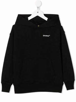 Off-White Kids logo pullover hoodie - Black
