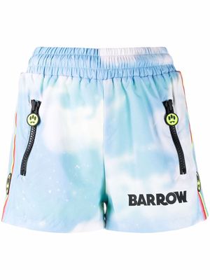 BARROW tie-dye logo-print shorts - Blue