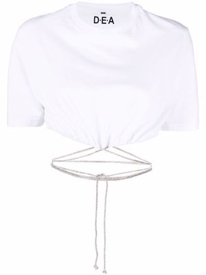 DEA crystal-embellished cropped T-shirt - White