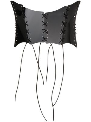 Maticevski panelled lace-tie corset belt - Black