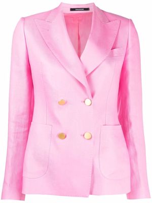 Tagliatore double-breasted linen blazer - Pink