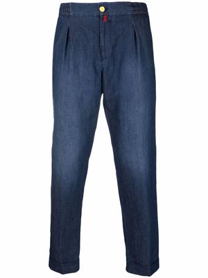 Kiton mid-rise elasticated-waist jeans - Blue