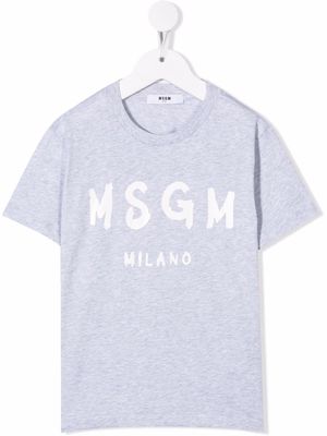 MSGM Kids logo-print T-shirt - Grey