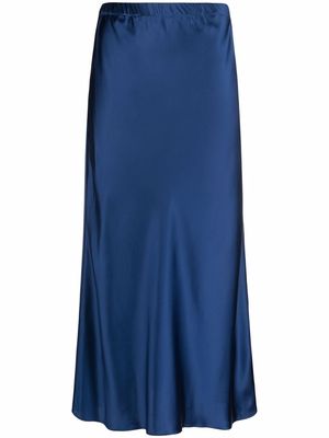 There Was One contrast-trim midi flared skirt - Blue