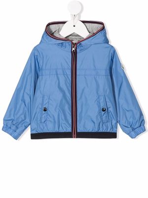 Moncler Enfant contrasting-trim hooded jacket - Blue