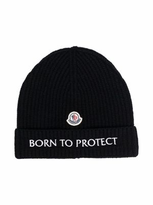 Moncler Enfant Born To Protect wool beanie - Black