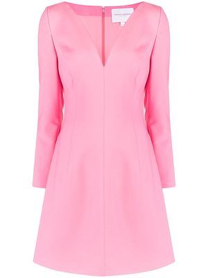 Carolina Herrera flared wool-blend dress - Pink