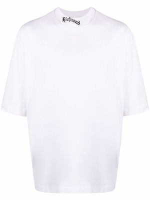 John Richmond slogan-print mock-neck T-shirt - White