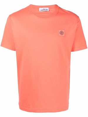 Stone Island logo-patch cotton T-shirt - Orange