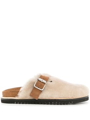 PAUL SMITH Mesa fluffy slip-on sandals - Brown