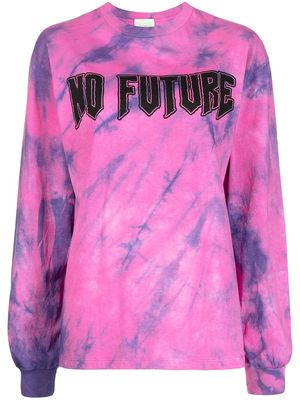 Aries No Future tie-dye longsleeved top - Pink