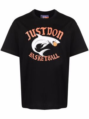Just Don logo-print cotton T-shirt - Black