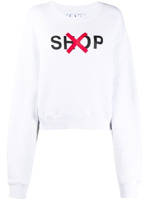 Off-White 'shop' print cotton sweatshirt