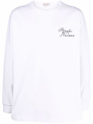 Alexander McQueen logo-print long-sleeve top - White