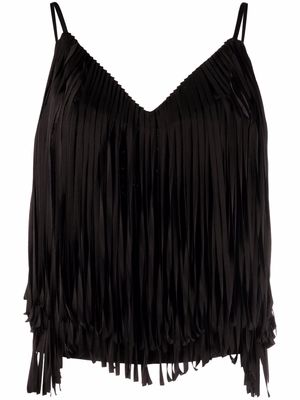 Alexandre Vauthier low-back fringed top - Black