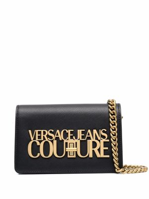 Versace Jeans Couture logo-lettering shoulder bag - Black