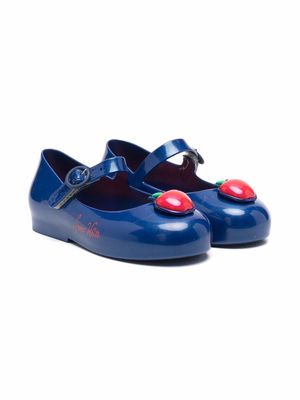 Mini Melissa White Snow round-toe ballerina shoes - Blue