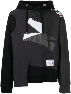 Maison Mihara Yasuhiro asymmetric panel hoodie - Black