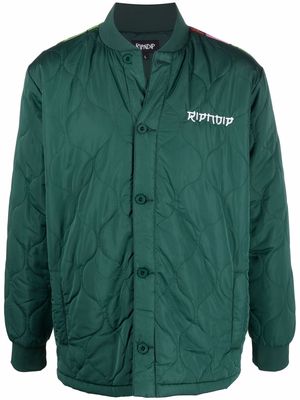 Ripndip logo-print bomber jacket - Green