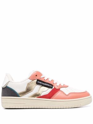 Just Cavalli panelled logo-patch sneakers - White