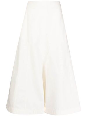 Jil Sander high-rise cotton A-Line skirt - White