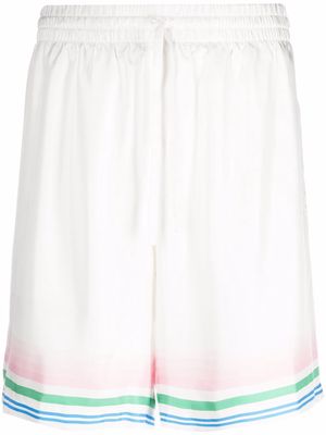 Casablanca Tennis Club silk track shorts - White