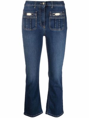 Elisabetta Franchi cropped denim jeans - Blue