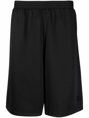 Moncler logo-waistband mesh shorts - Black