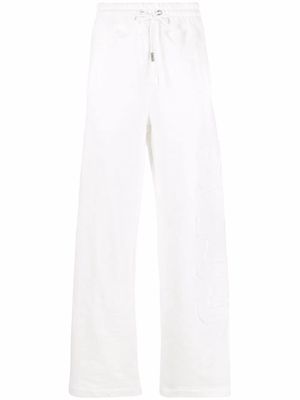 Gcds logo-patch detail trousers - White