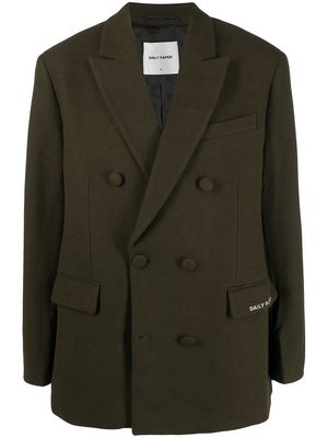 Daily Paper double-breasted wool-blend coat - Green