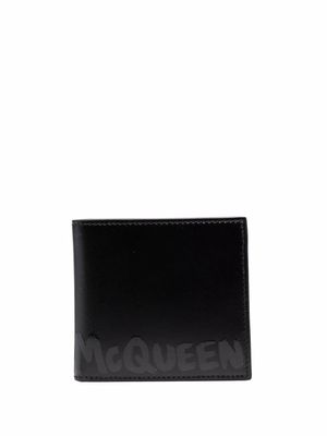 Alexander McQueen graffiti-logo leather wallet - Black