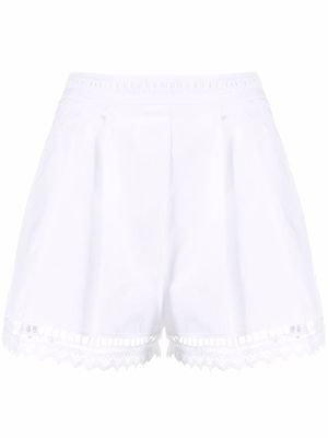 Ermanno Scervino lace-trim fitted shorts - White