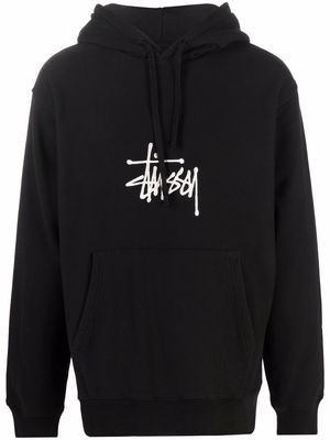 Stussy embroidered-logo pullover hoodie - Black