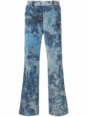 SANDRO tie-dye wide-leg trousers - Blue